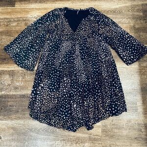 Anthropologie Blue Dress with Multicolor Accents